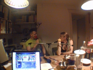 in de studio